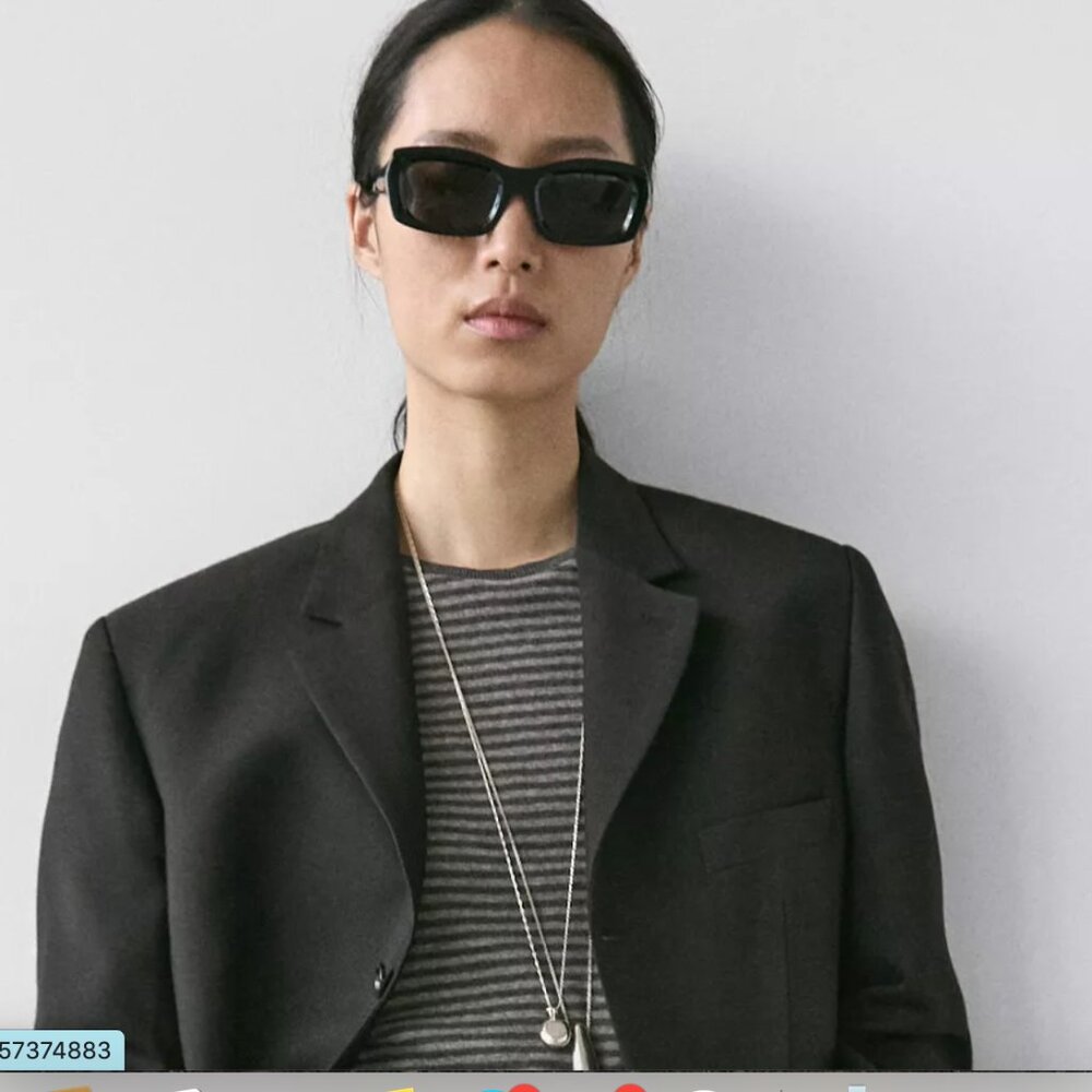 Massimo Dutti Classic Women's Black Single Button Blazer Size 2